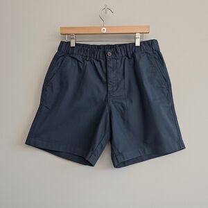 BearBottom Shorts Size L 7" Thighs Out Elastic Waist Cotton Stretch Shorts Navy